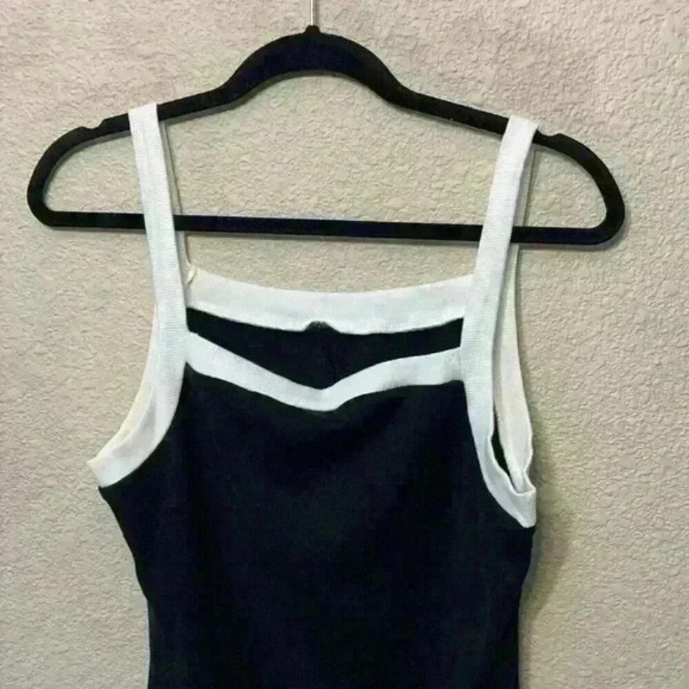 Black & white mini dress sz L Meredith Blake casual summer Halloween costume - Picture 2 of 6